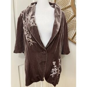 Karen Kane Silk Blend‎ Velvet Embellished Cottagecore Jacket Boho Glam Whimsy M?